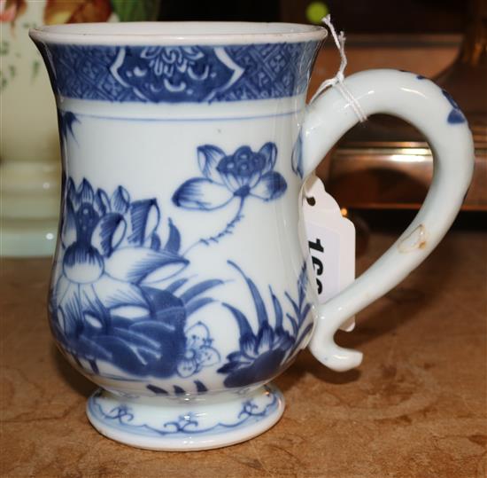 A Chinese blue and white porcelain mug